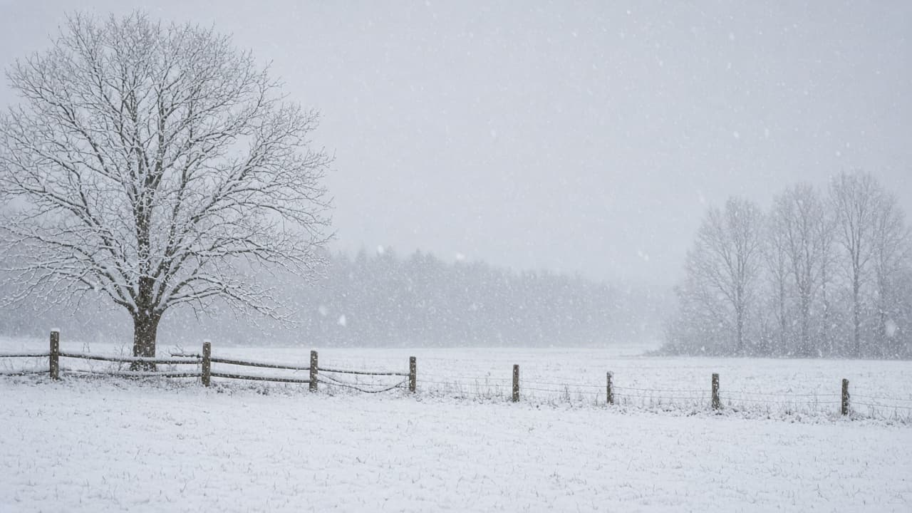 A quiet snow-covered landscape in a dream