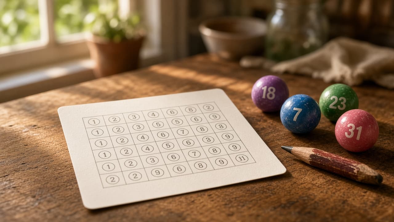 A lottery ticket and numbers in everyday light in a dream
