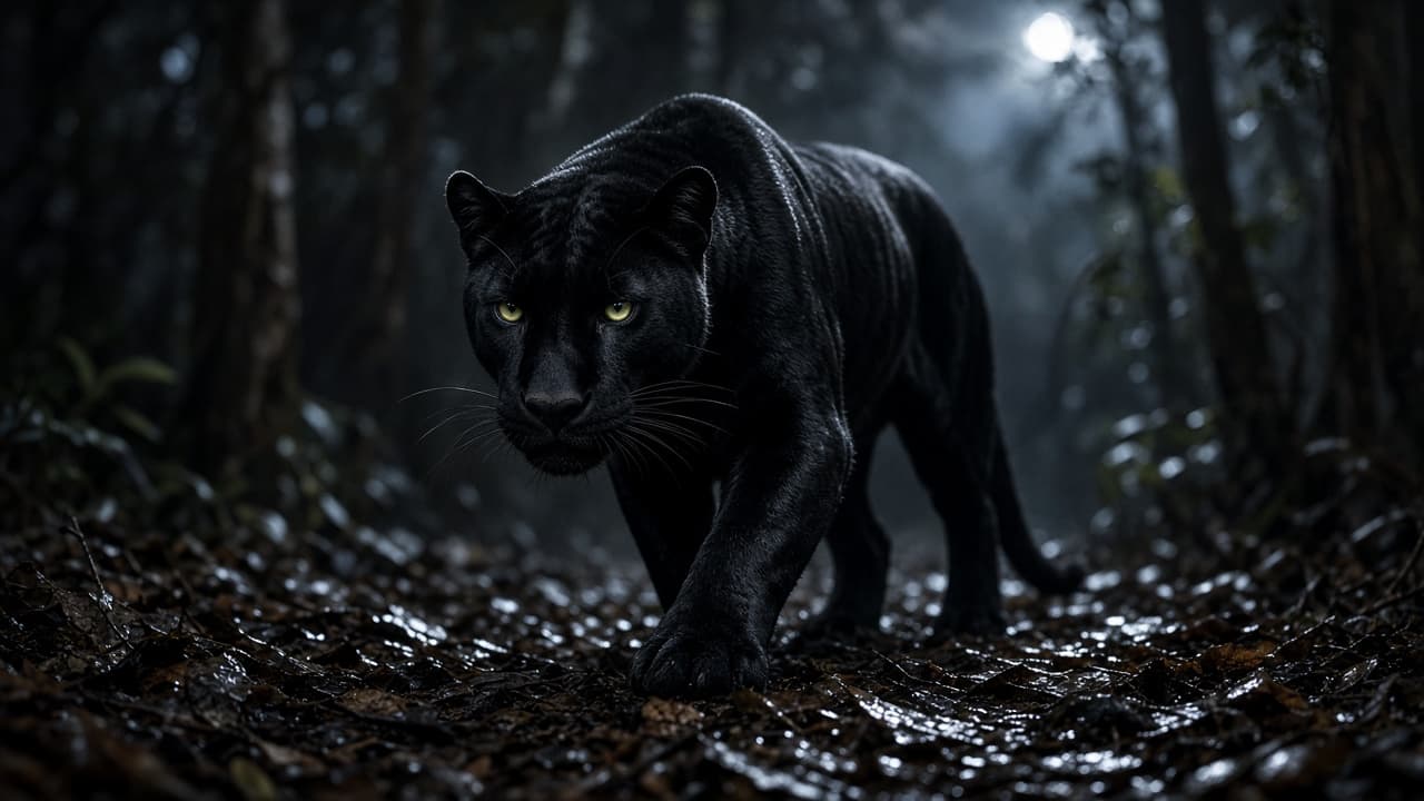 A black panther in a dream