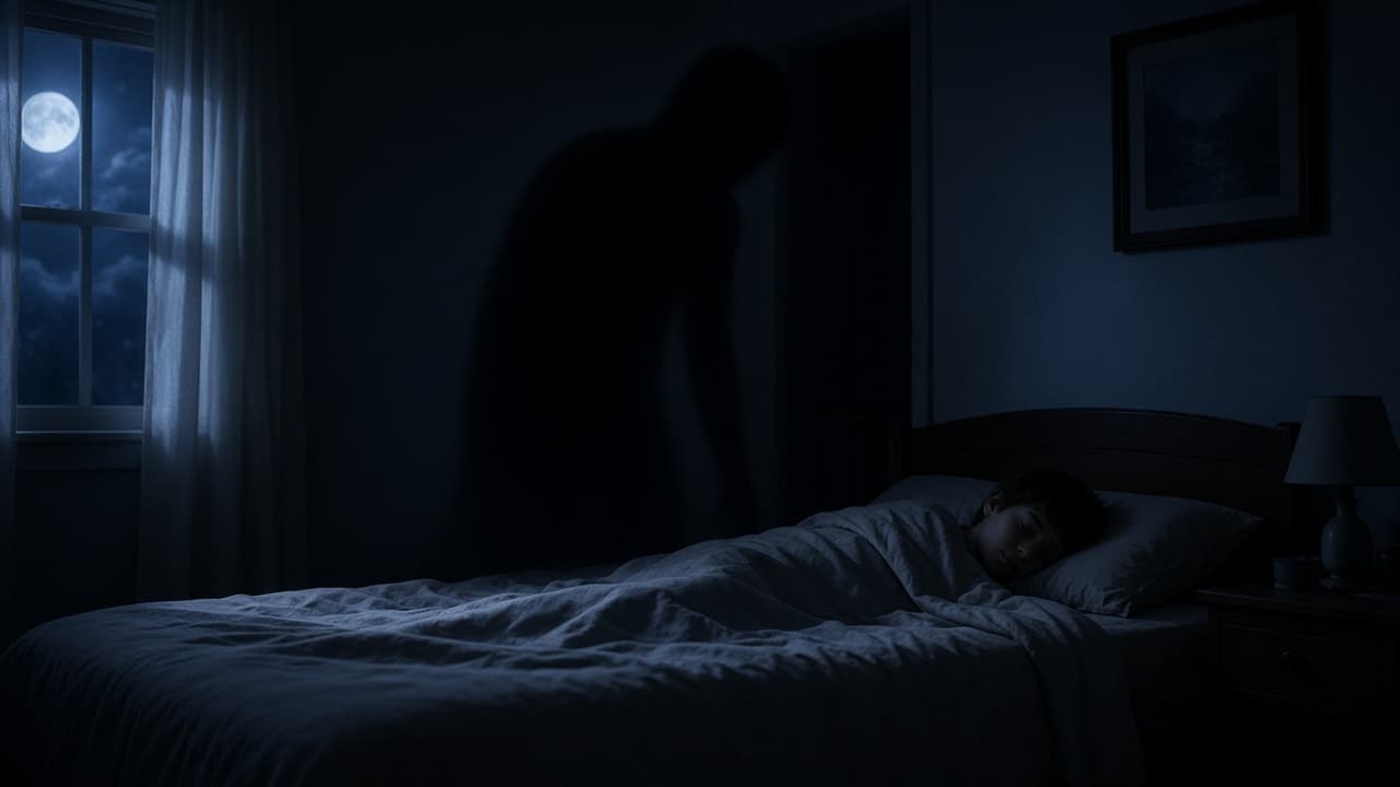 A black shadow figure in a dream