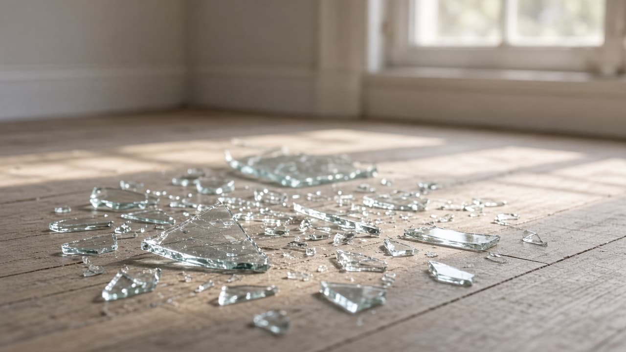 Broken glass in a dream