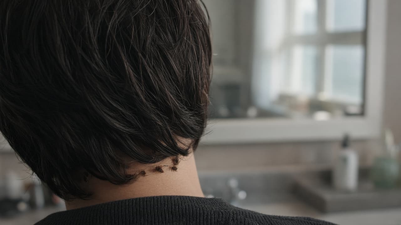 Insects in dark hair near the scalp in a dream