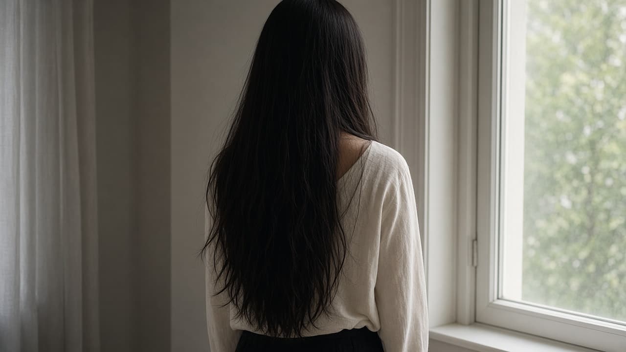 Very long hair seen from behind in a dream