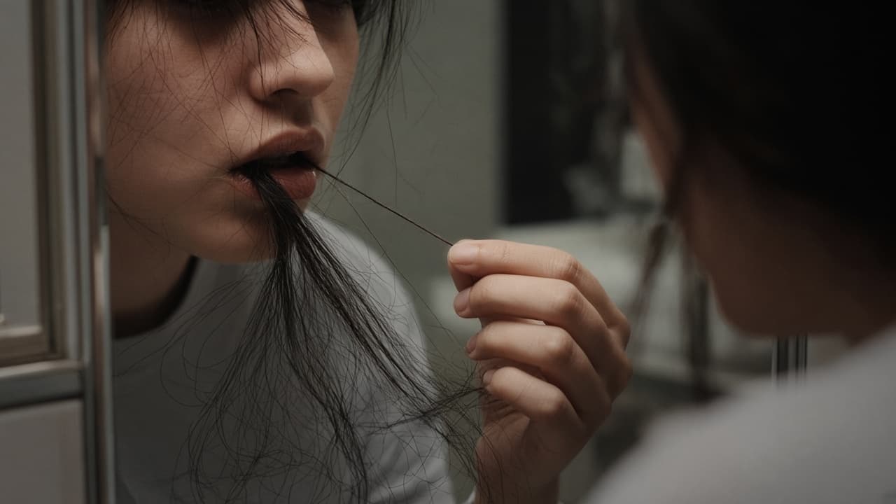 Pulling hair out of a mouth in a dream