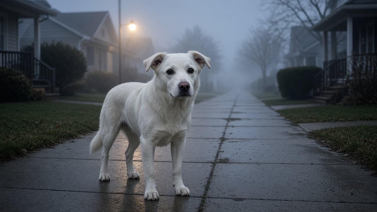 A white dog in a dream