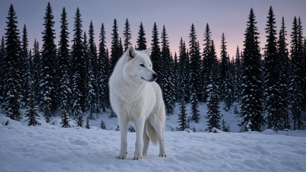 A white wolf in a dream